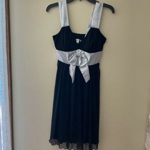 Women's Fancy Dark Blue and Silver Dress